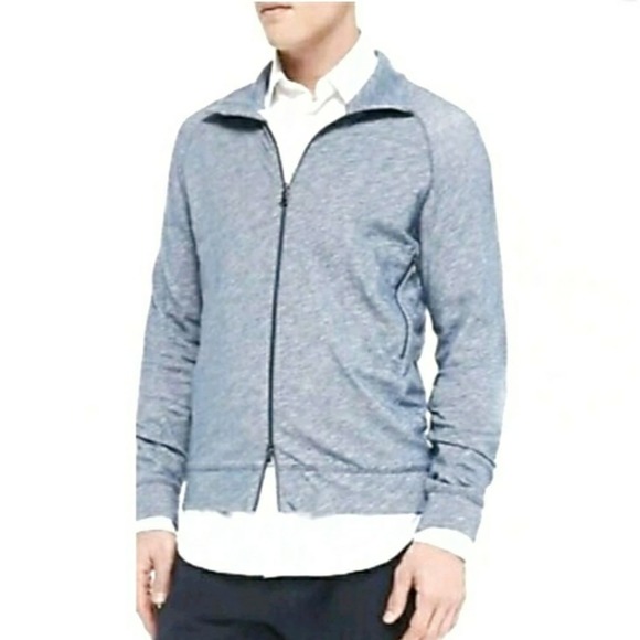 Vince. Raglan Heather Gray Full Zip Track Jacket Size Medium Men's - Picture 2 of 8